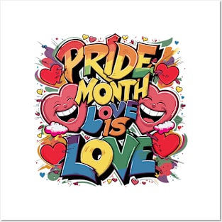 Pride Month Love Is Love LGBTQ LGBTQIA+ Posters and Art